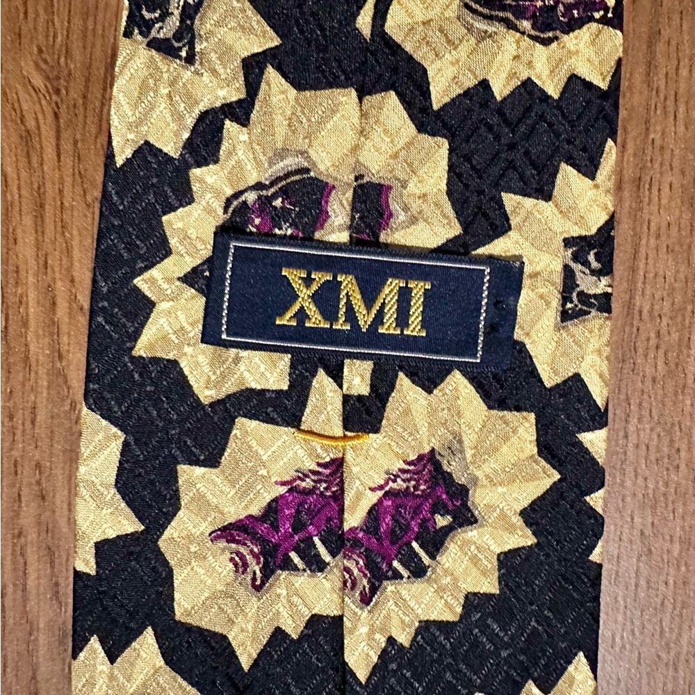 Stylish Black and Gold Designer XMI Tie - Picture 3 of 4